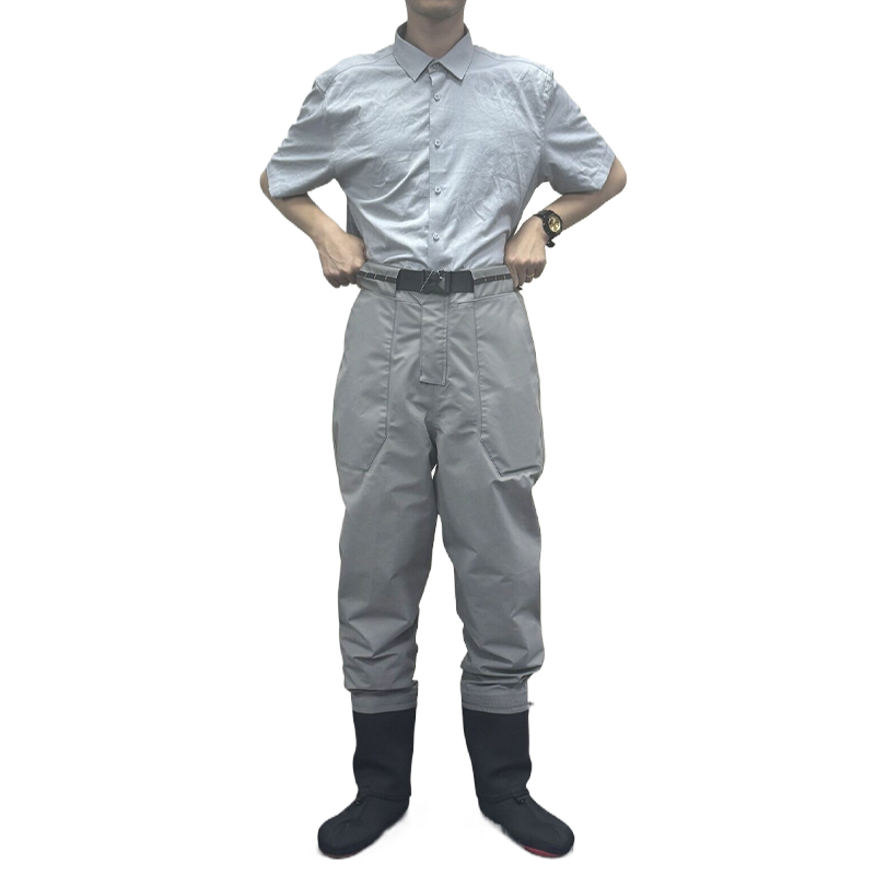 waterproof pants wader breathable neoprene socks ykk zipper belt waist pants for fishing dunking