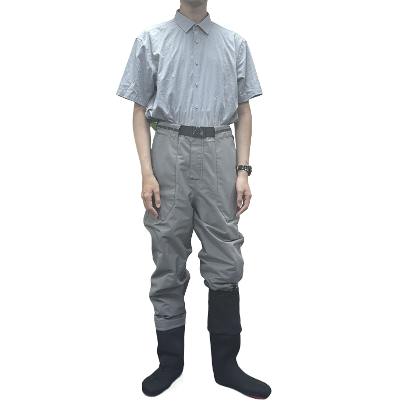 waterproof pants wader breathable neoprene socks ykk zipper belt waist pants for fishing dunking