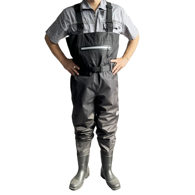 Men black Waterproof Waist Pants Hunting Rubber Boots Plus Size Chest Fishing Waders