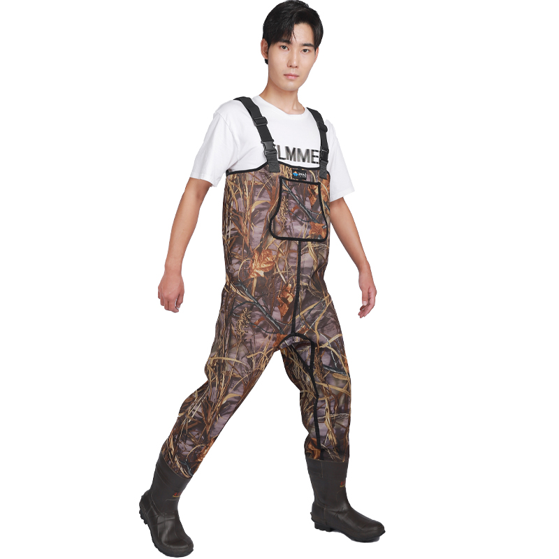 camo Neoprene Fishing Waders Hunting Suit 5mm thickening type Waterproof Wading Pants with Boots Waist Chest Fly Fishing Waders