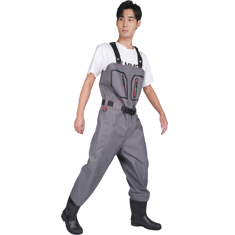 Chest Waders Fishing Waterproof Dry Pants Breathable Zip-front Hunting Fishing Waders With Felt studded boot