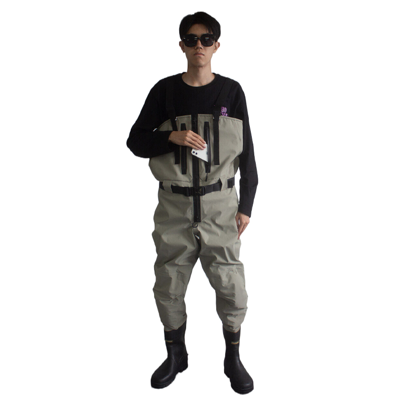 2023 OEM 3 Layer Waterproof Fishing Waders Hunting Wading Pants with Neoprene Boots Waist Chest Fly Fishing Waders