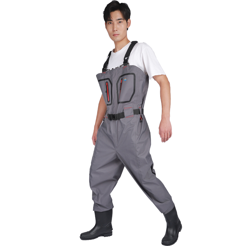 Chest Waders Fishing Waterproof Dry Pants Breathable Zip-front Hunting Fishing Waders With Felt studded boot