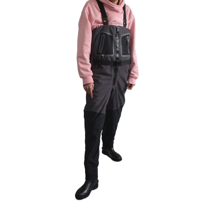 3 Layer Waterproof Wading Pants with Neoprene Boots Waist Chest Fly Fishing Waders Fishing Waders Hunting Suit