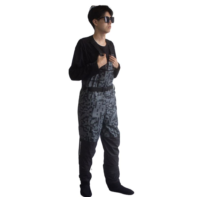 Manufacturers customized three layers breathable moisture permeable Mosaic camouflage waders