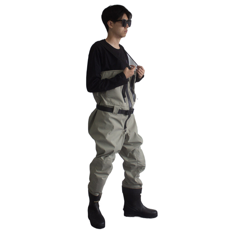 2023 OEM 3 Layer Waterproof Fishing Waders Hunting Wading Pants with Neoprene Boots Waist Chest Fly Fishing Waders