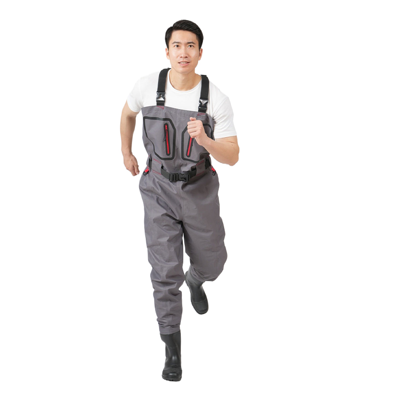 Breathable Ripstop Stocking Boot Foot Fishing Hunting Waders Grey Chest Wader for Men Women