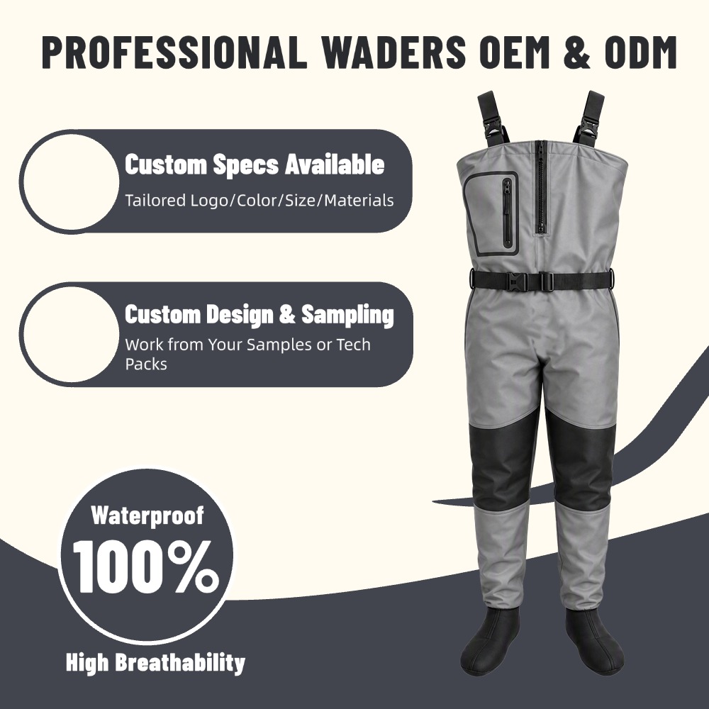 Trend Premium 3-Layer Waterproof Breathable Waders with Attached Socks